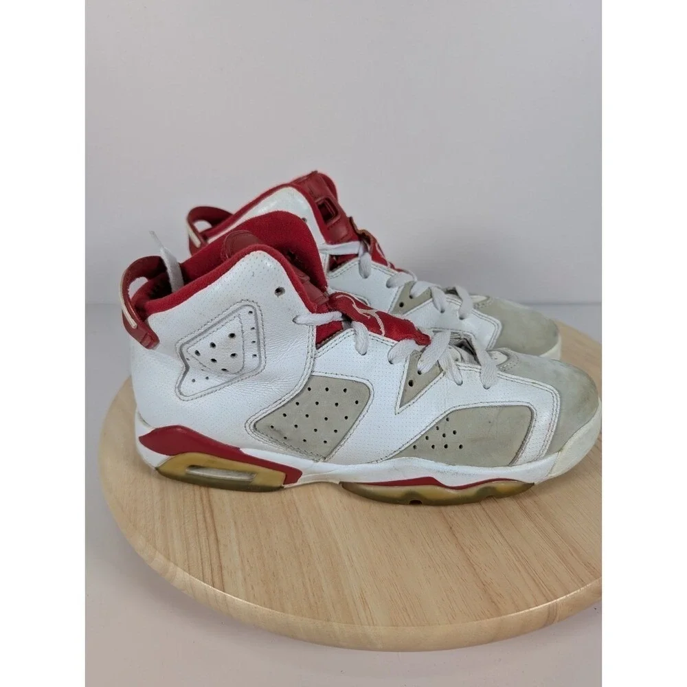 Nike Air Jordan 6 Retro Alternate Hare 6.5Y Youth Womens 8 White Red Sneakers